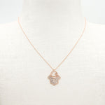 Elegant Hamsa Silver Necklace Rosegold - Shinewine.co