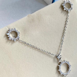 Encircle Diamond Silver Set (Earrings+Necklace) - Shinewine.co