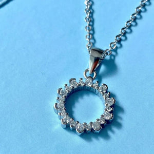 Encircle Silver Diamond Necklace - Shinewine.co