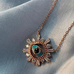 Evil Eye 925 Sterling Silver Necklace (Rose Gold) - Shinewine.co