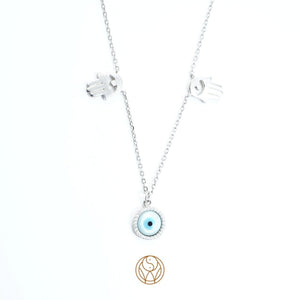 Evil Eye Hamsa Charm Silver Necklace - Buy Silver Jewellery Online - Shinewine