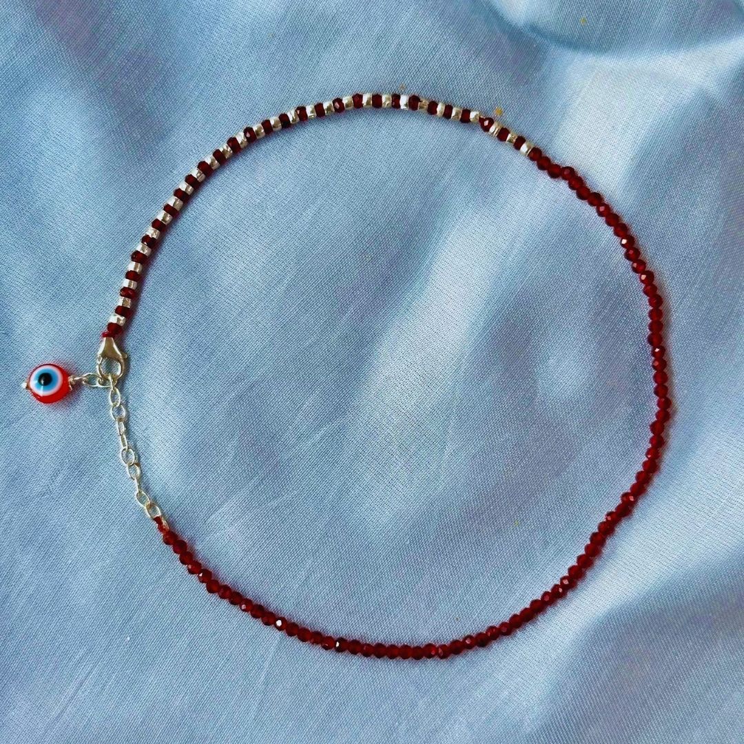 Evil Eye Silver Anklet - Shinewine.co