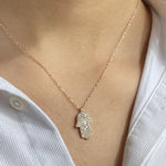 Flicker Hamsa Silver Necklace Rosegold - Shinewine.co