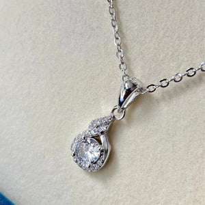 Hope Solitaire Diamond Silver Necklace - Shinewine.co