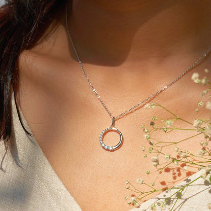 Moonshine Silver Diamond Necklace