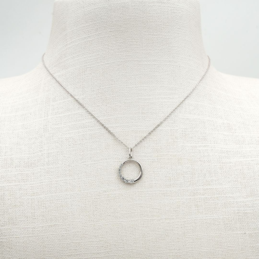 Moonshine Silver Diamond Necklace