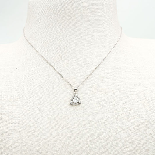 Olivia Diamond Silver Pendant with Chain