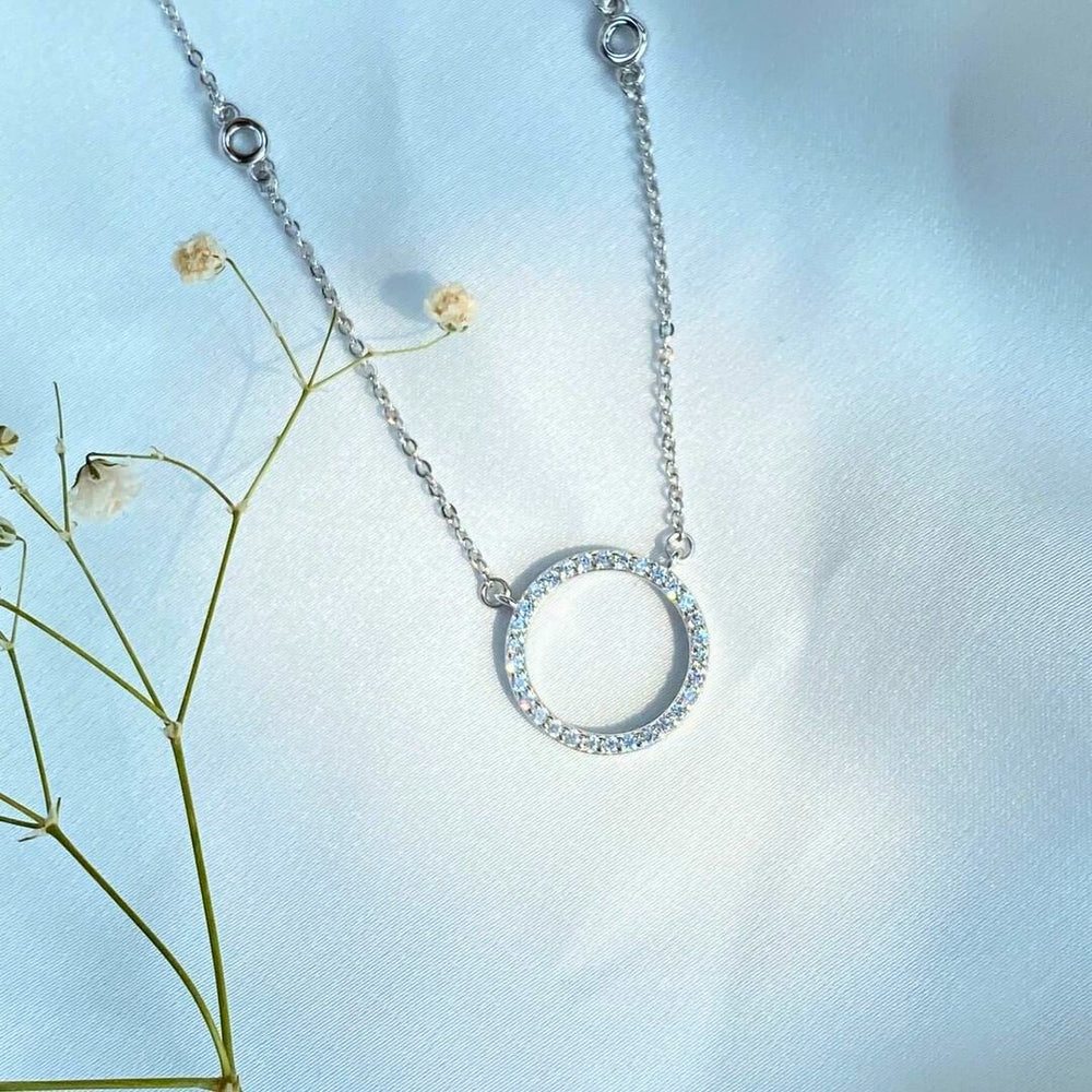 Simple Boho Style Irregular Round Silver Pendant Necklace - Temu