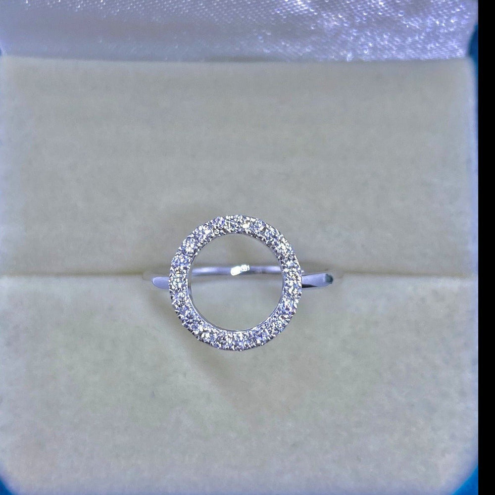 Open Circle 925 Silver Diamond Ring - Shinewine.co