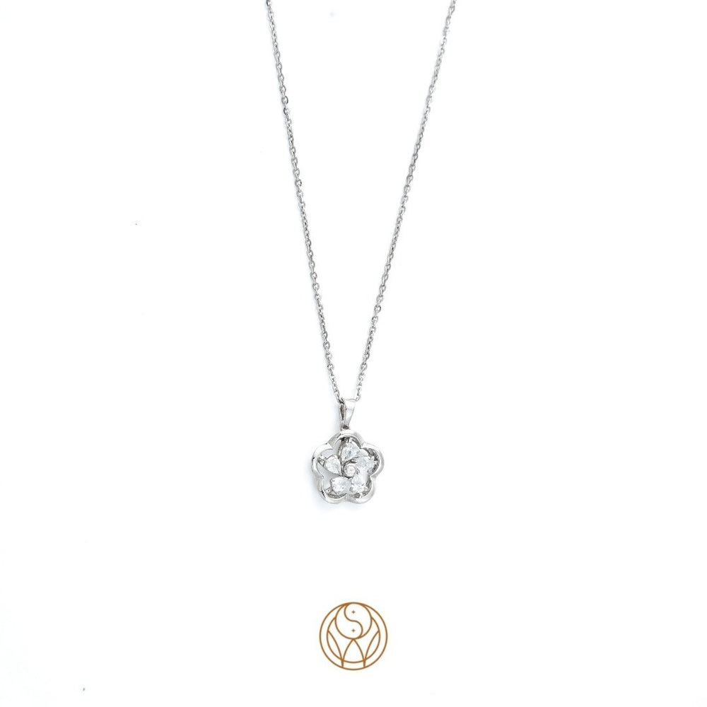 Buy Pheony Diamond Silver Necklace - 925 Silver Jewellery Online - Shinewine