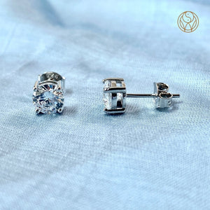 Premium Solitaire Diamond Set (Earrings + Necklace) - Buy Silver Jewellery Online - Shinewine