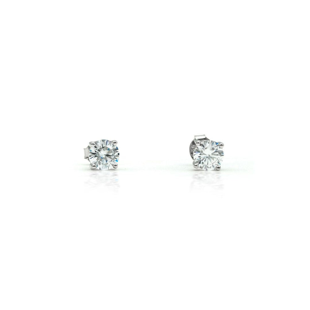Premium Solitaire Diamond Silver Earrings - Shinewine.co