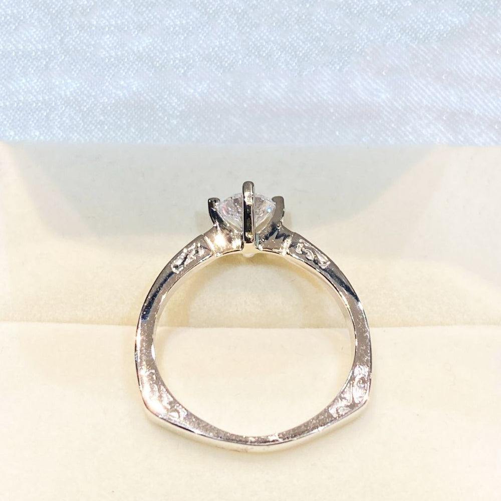 Silver Zircon Grace Solitaire Diamond Ring - Shinewine.co