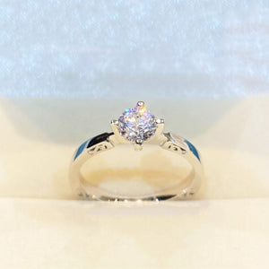 Silver Zircon Grace Solitaire Diamond Ring - Shinewine.co