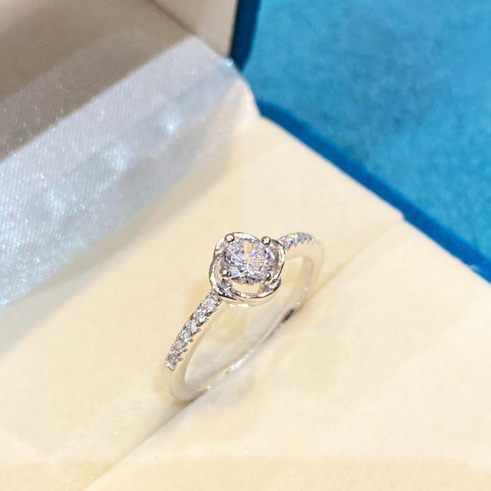 Silver Zircon Kate Solitaire Diamond Ring - Shinewine.co