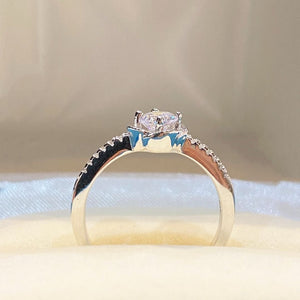 Silver Zircon Kate Solitaire Diamond Ring - Shinewine.co