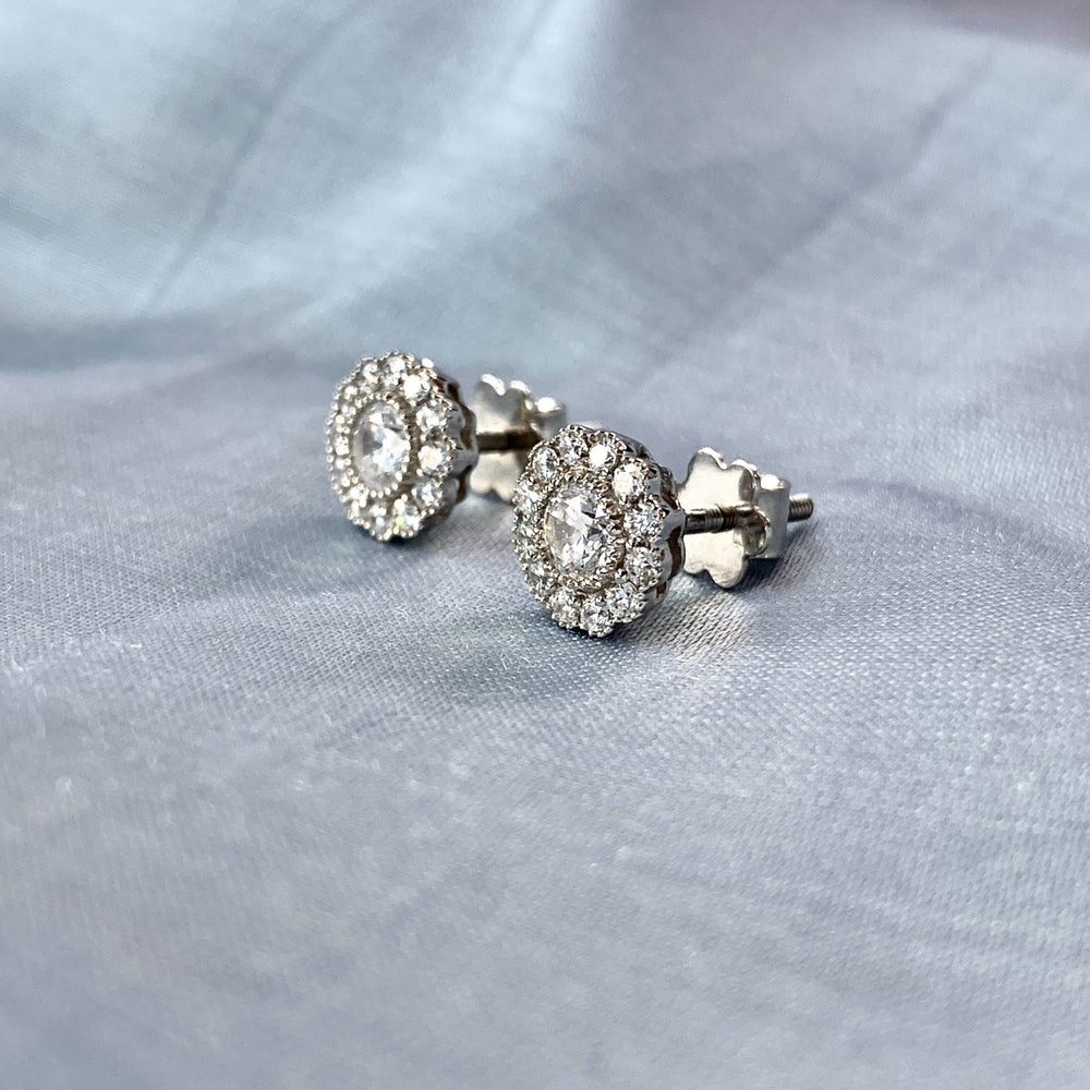 Victorian Stud Silver Earrings - Designer Silver Jewellery - Shinewine