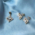 Violet Diamond Silver Pendant Set - Shinewine.co