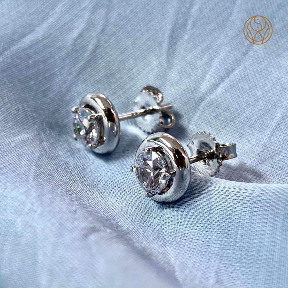 Sterling Silver Diamond Shape Stud Earrings | Jewlr